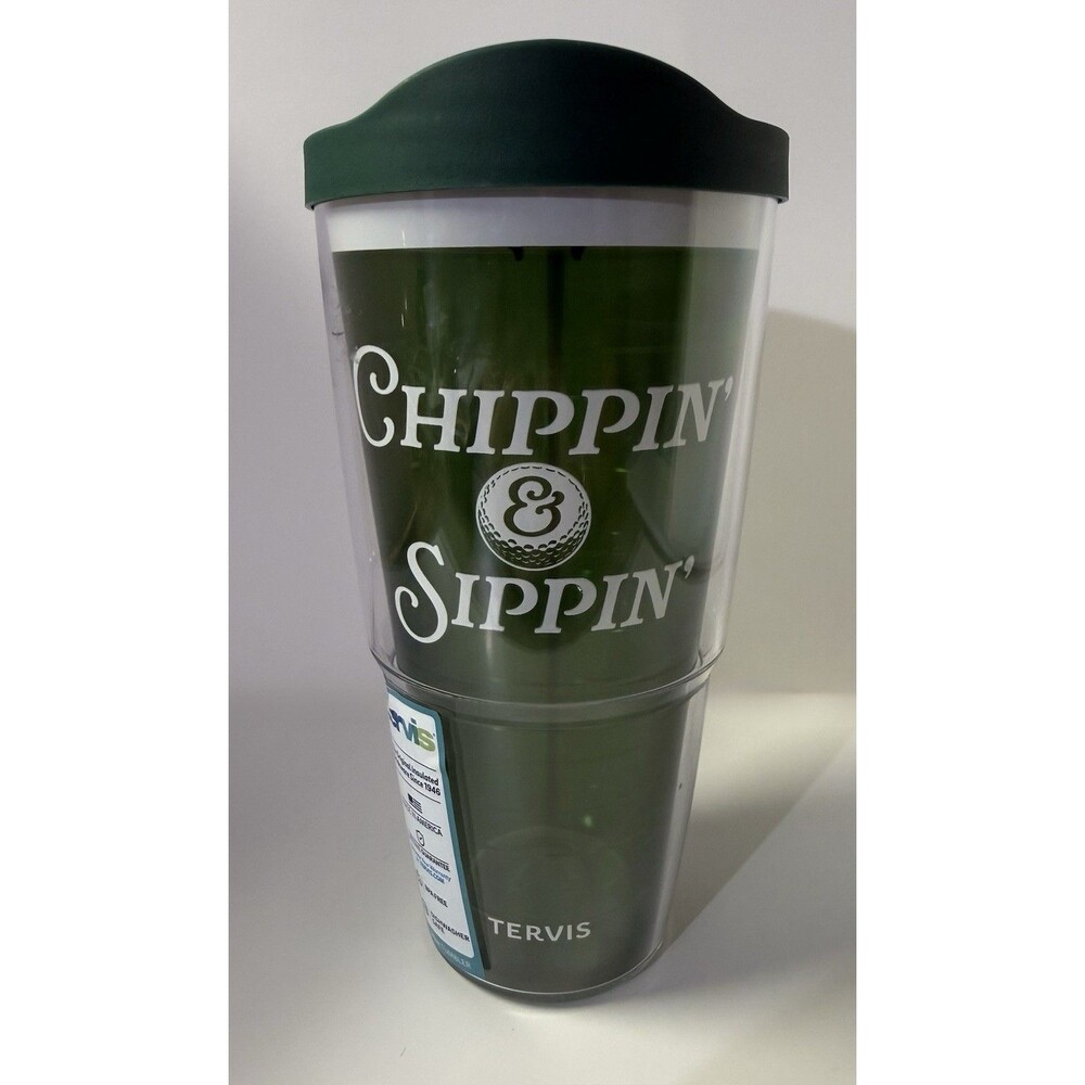 Tervis Chippin & Sippin Golf 24oz Insulated Tumbler Green w/ Lid Made USA New